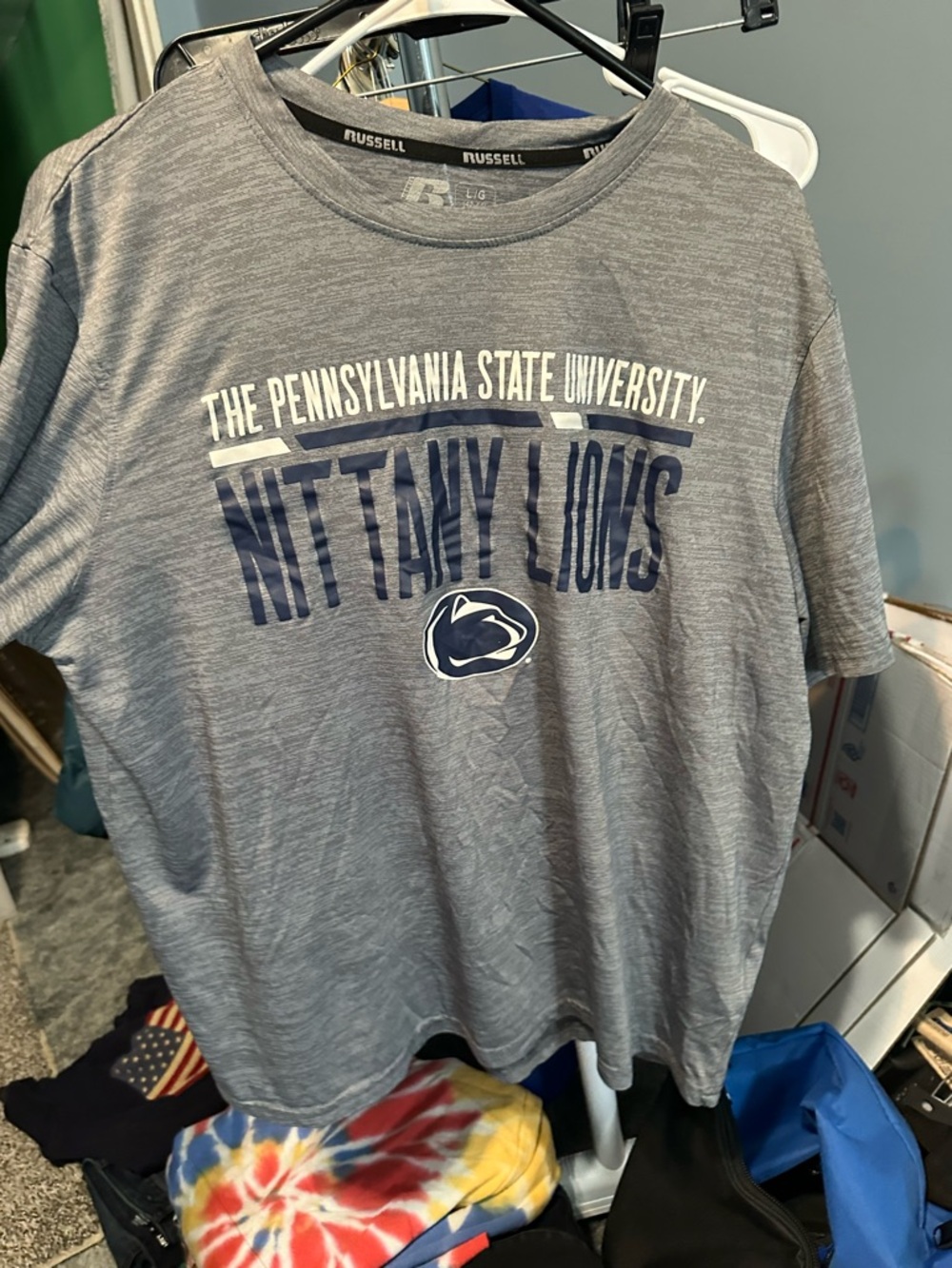 Russell Athletic Heather Gray Crewneck Logo Tee